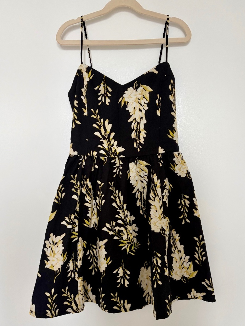 Black Cotton Fit & Flare Mini Dress